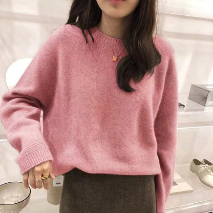 Damen Kaschmirpullover Feine Rippstruktur Lässiger Schnitt Beige - Norvielle