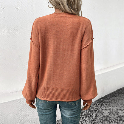 Damen Pullover Weit V-Ausschnitt Norvielle