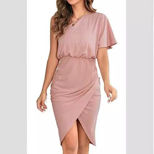 Damen Wickelkleid Asymmetrisch Rüschendetails Norvielle