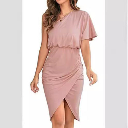 Damen Wickelkleid Asymmetrisch Rüschendetails Norvielle