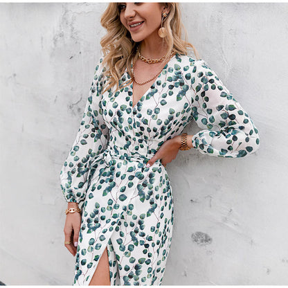 Damen Wickelkleid Floralmuster Tiefes Dekolleté Norvielle