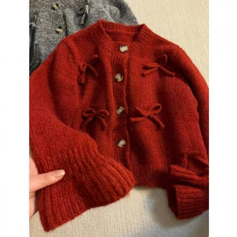 Damen Strickjacke Dekorativen Schleifen Norvielle - Norvielle
