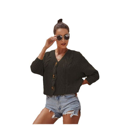 Damen Cardigan Grobstrick Lässiger Schnitt Beige