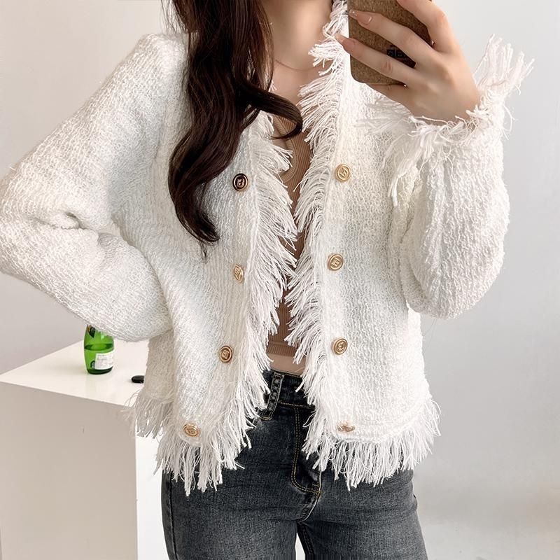 Damen Strickjacke mit Fransen