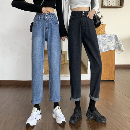 Damen Mom-Jeans Hochtaillierte Abnehmbare Säume Norvielle