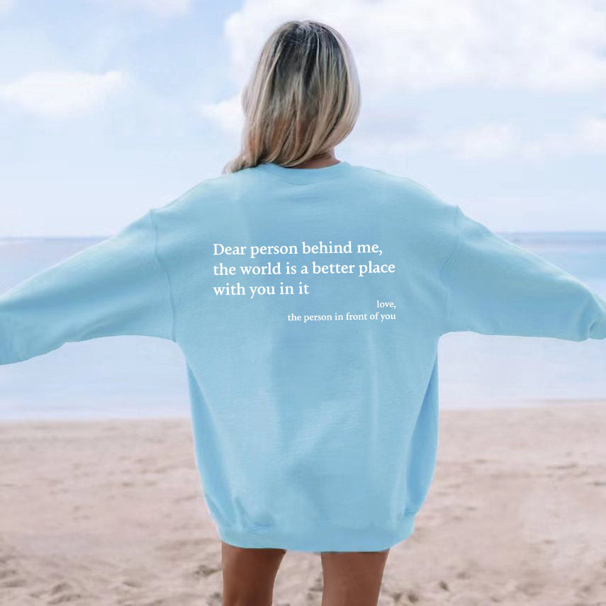 Damen Sweatshirt Inspirierendes Motiv Baumwolle Bequem Grau