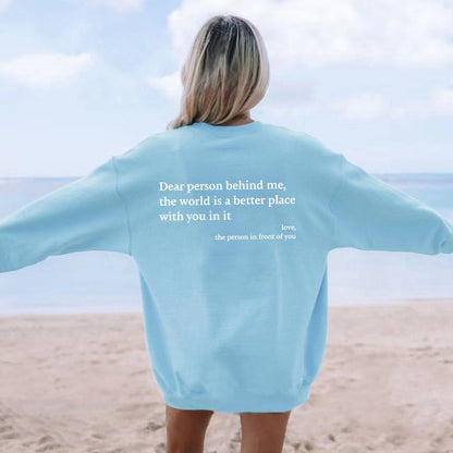 Damen Sweatshirt Inspirierendes Motiv Baumwolle Bequem Grau