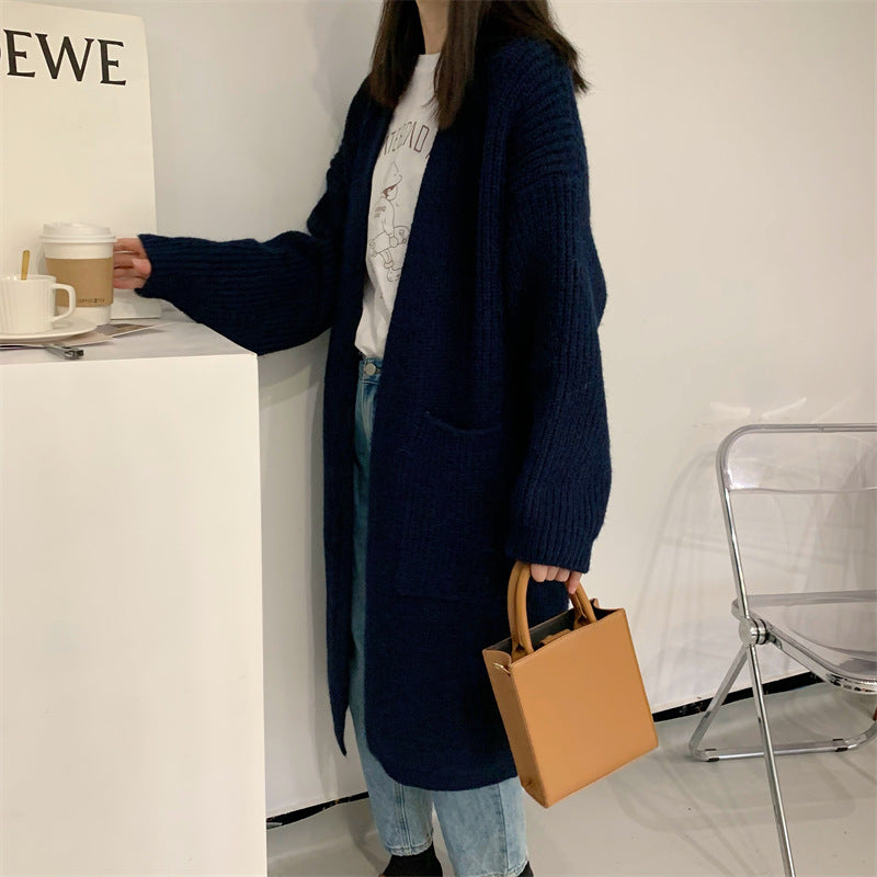Damen Strickcardigan Übergröße Lässiger Schnitt Mit Taschen Beige