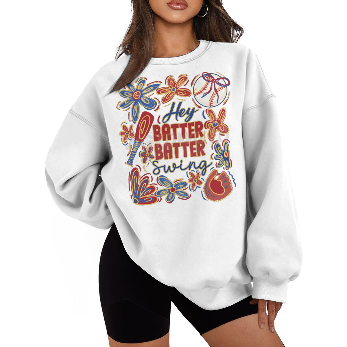 Damen Sweatshirt Baseball-Motiv Lässiger Schnitt Norvielle