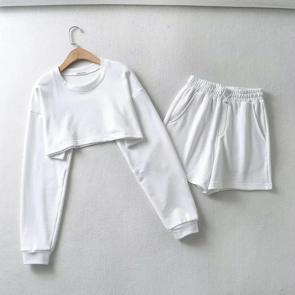 Damen Crop- und Shorts Set Norvielle
