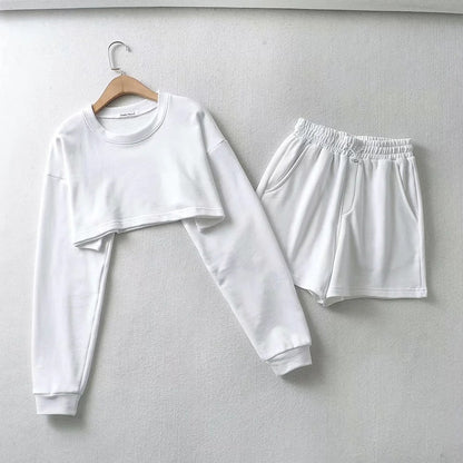 Damen Crop- und Shorts Set Norvielle