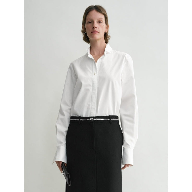 Damen Bluse Elegante Baumwolle Weiß