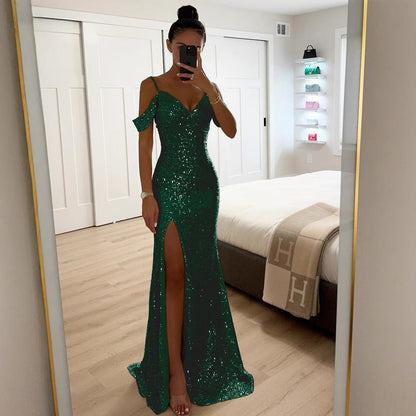 Damen Abendkleid Glitzer