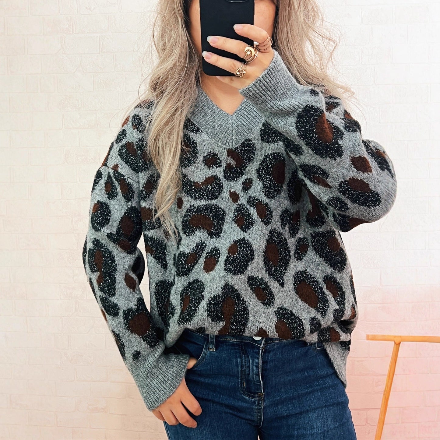 Damen Strickpullover Animalmuster Norvielle - Norvielle