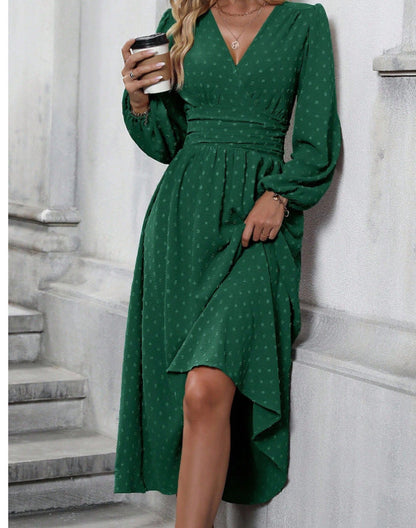 Damen Maxikleid Wickeloptik Elegantes Design Norvielle