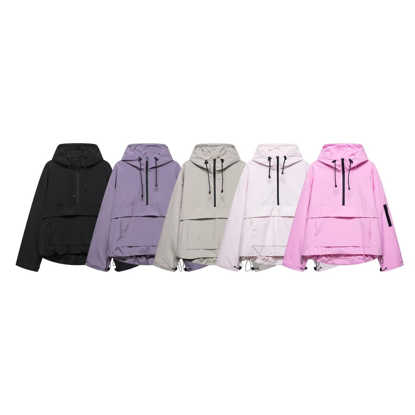 Damen Freizeitjacke Verstellbarer Kapuzenkragen Praktische Taschen - Norvielle