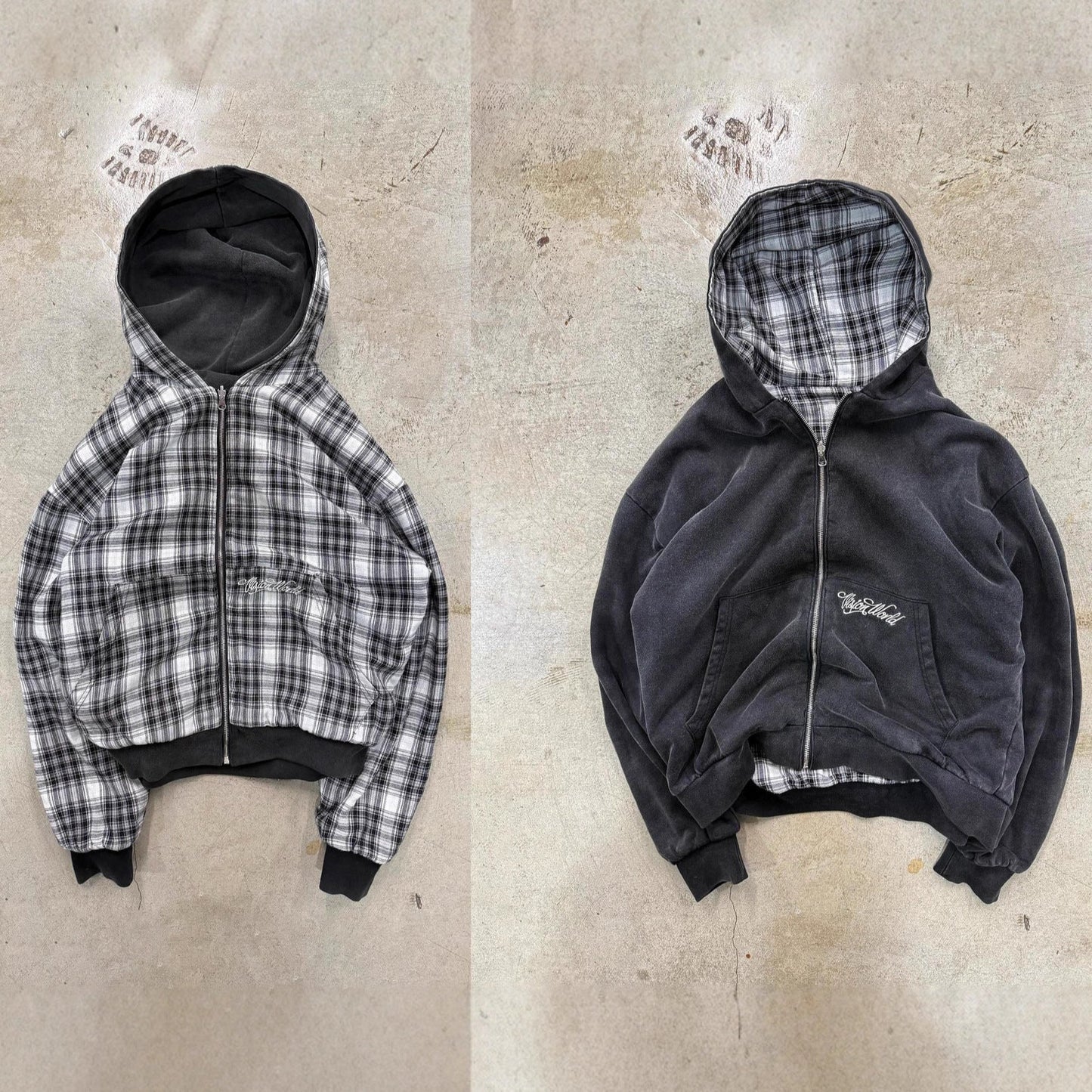 Damen Kapuzenjacke Gestreift Doppelmaterial Norvielle