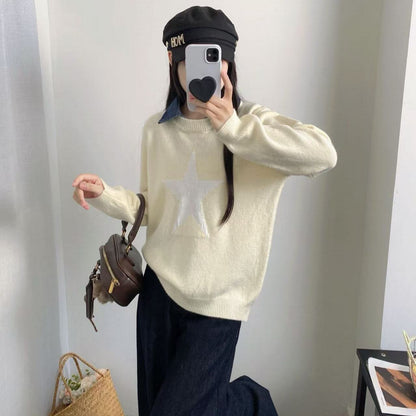 Damen Pullover mit Sternenapplikation Norvielle