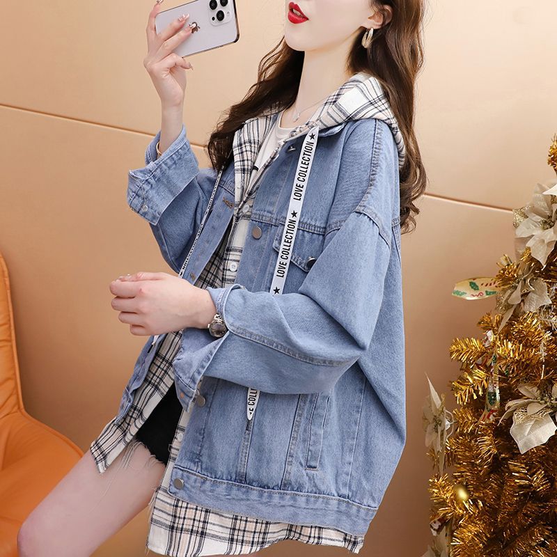 Damen Jeansjacke mit Kapuze Norvielle