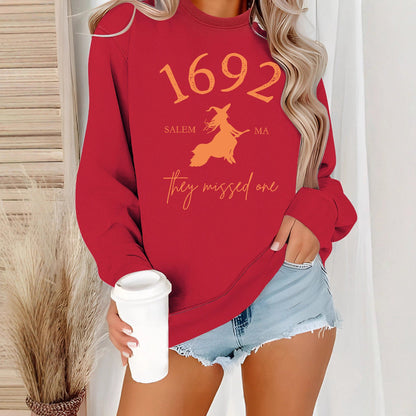 Damen Sweatshirt Witch-Motiv Gemütlicher Schnitt Norvielle