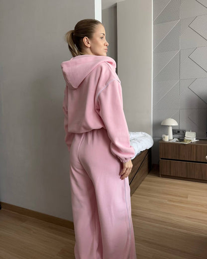 Damen Fleece-Sportanzug mit hohem Kragen und Reißverschluss Norvielle