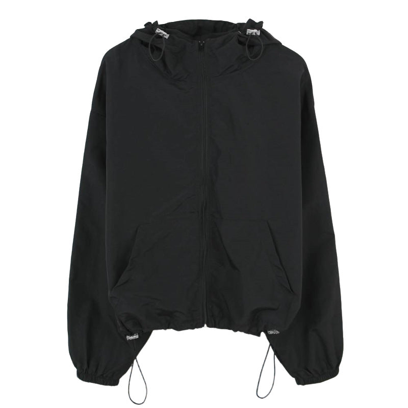 Damen Leichte Windjacke Verstellbarer Kordelzug Norvielle