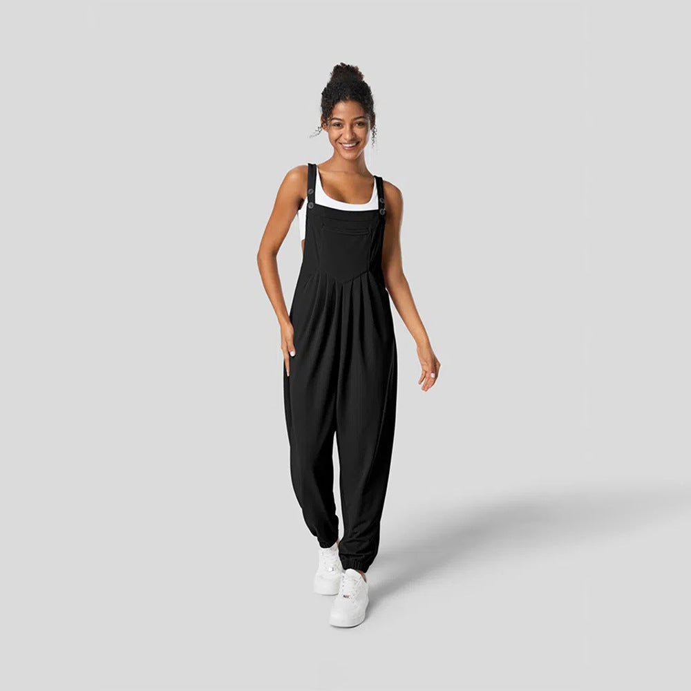 Damen Jumpsuit Lässig Schick Taschen Norvielle
