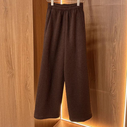 Damen Weite Stoffhose Elastischer Bund