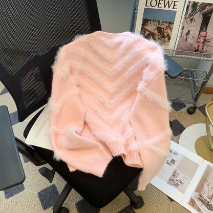 Damen Flauschiger Cardigan mit Perlen