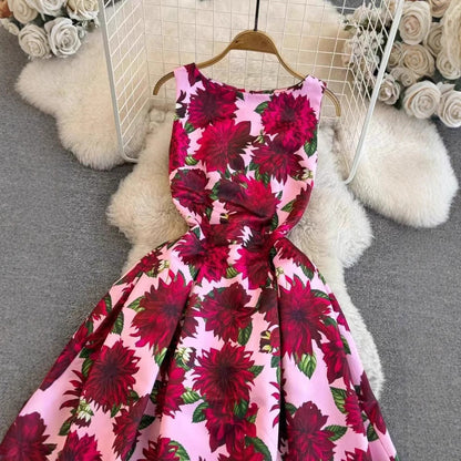 Damen Maxikleid mit Blumenapplikationen Tailliert Norvielle