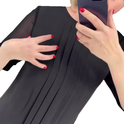 Damen Rüschenkleid transparente Ärmel Norvielle