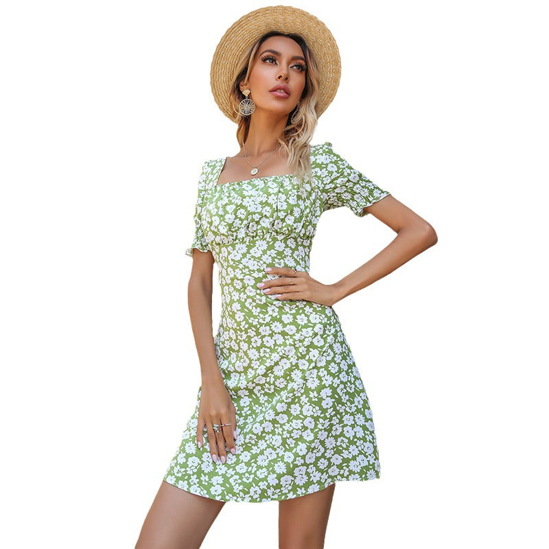 Damen Minikleid Floralmuster Rüschen Norvielle