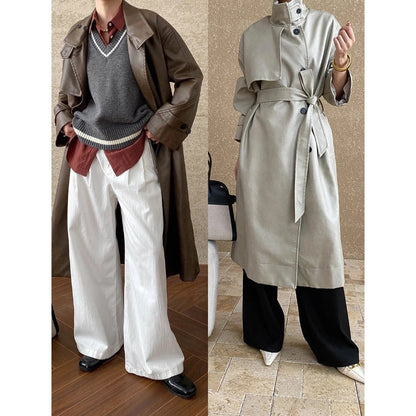 Damen Trenchcoat mit Gürtel und Kragen Norvielle