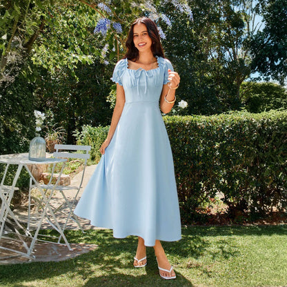 Damen Maxikleid Puffärmel Norvielle - Norvielle