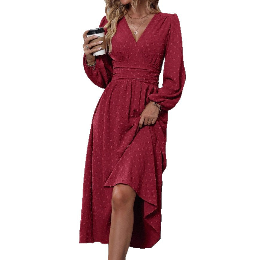 Damen Maxikleid Wickeloptik Elegantes Design Norvielle