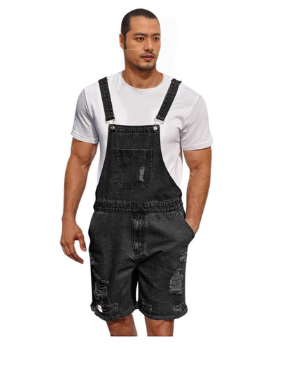 Herren Latzhose Denim Distressed