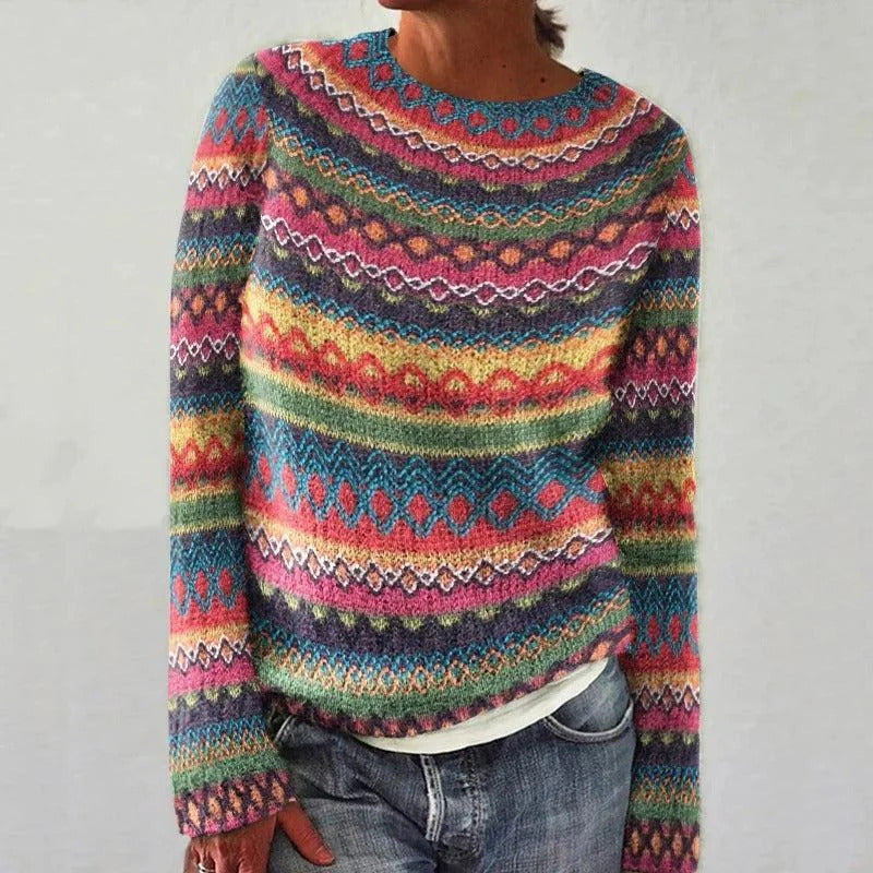 Damen Strickpullover Bunt Lässig