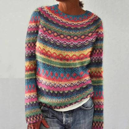 Damen Strickpullover Bunt Lässig