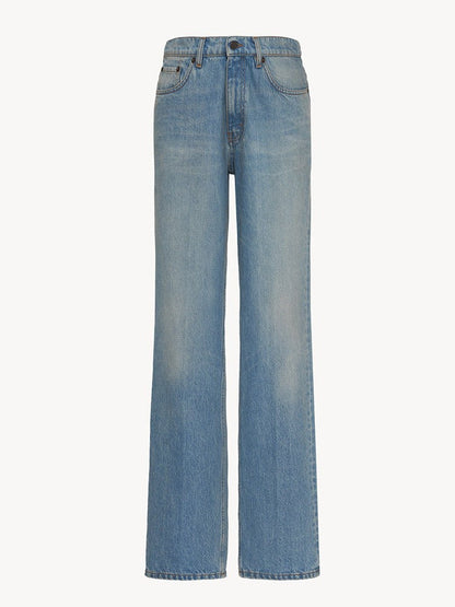 Damen Weite Jeans Hochgeschnitten Norvielle