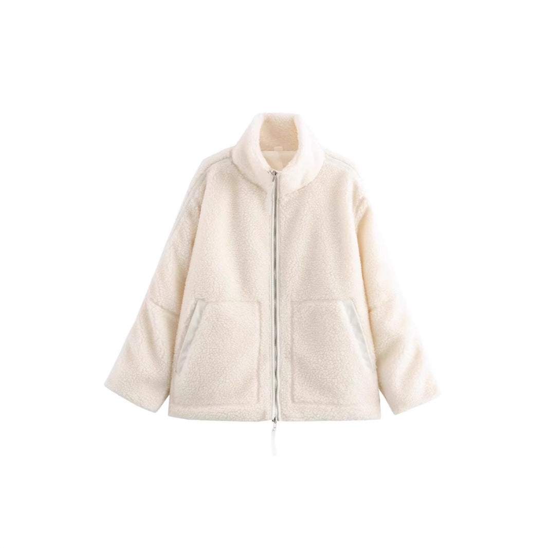 Damen Fleecejacke Kuschelig Hochkragen Taschen Norvielle - Norvielle