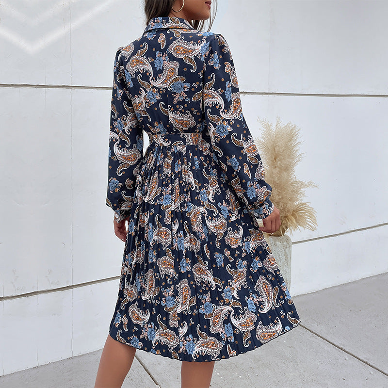 Damen Midikleid mit Knöpfen und Rüschen Elegant