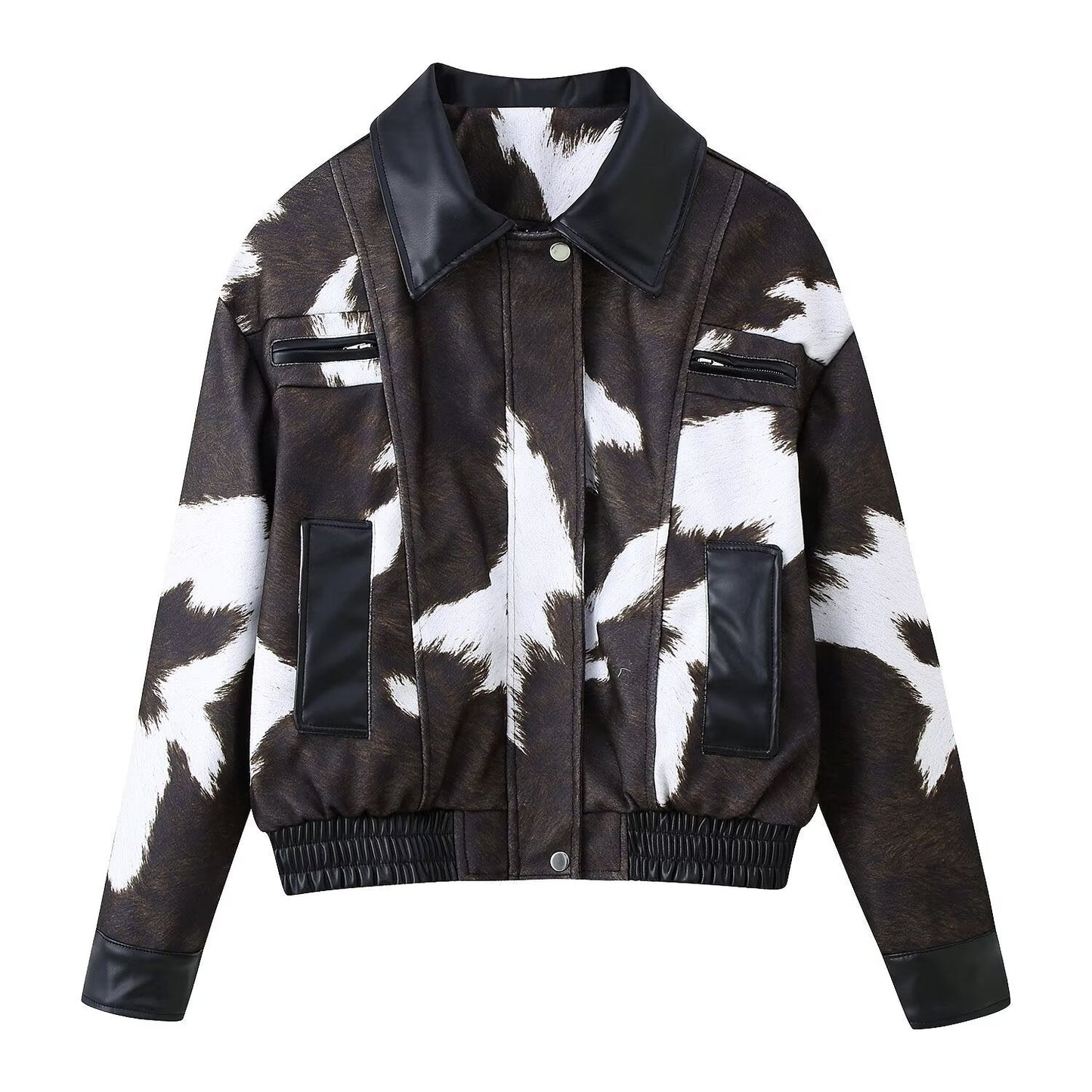 Damen Kunstlederjacke Exotisches Tierdesign