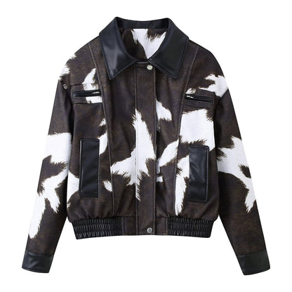 Damen Kunstlederjacke Exotisches Tierdesign