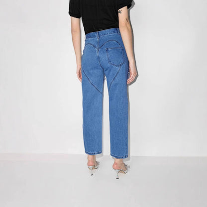 Damen Destroyed Jeans Glänzende Applikationen Norvielle