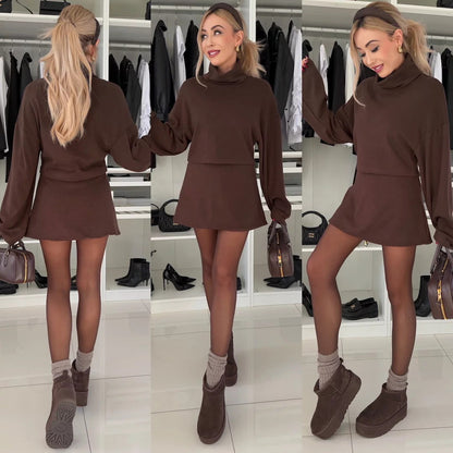 Damen Oversized Strickjacke Rollkragen Bequem Norvielle - Norvielle
