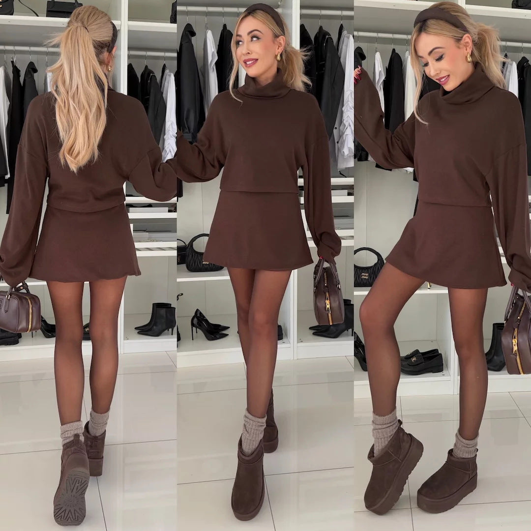 Damen Sweatshirt-Kleid Hohler Kragen Weiter Schnitt Norvielle - Norvielle