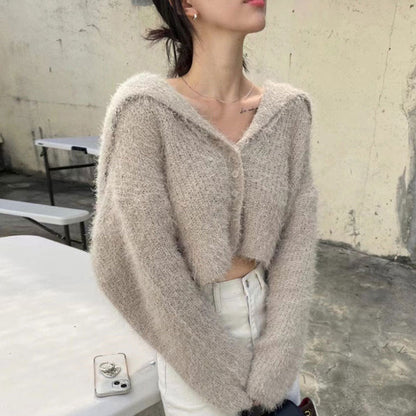 Damen Strickjacke Kapuze Norvielle - Norvielle