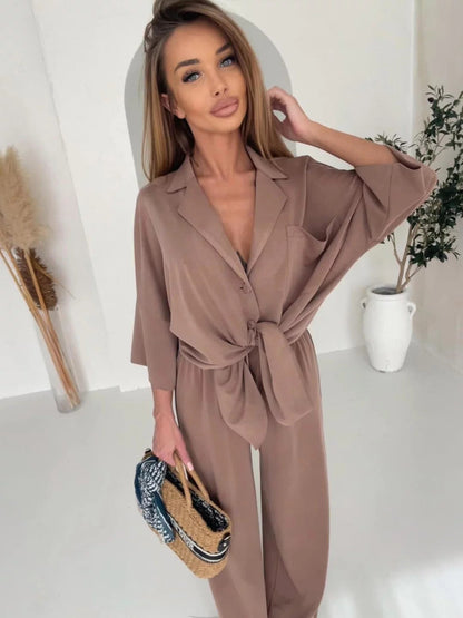 Damen Wickel-Jumpsuit Norvielle mit Knöpfen Elegantes Design
