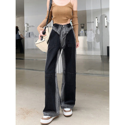 Damen Weite Jeans Norvielle Mit Seitenschlitzen
