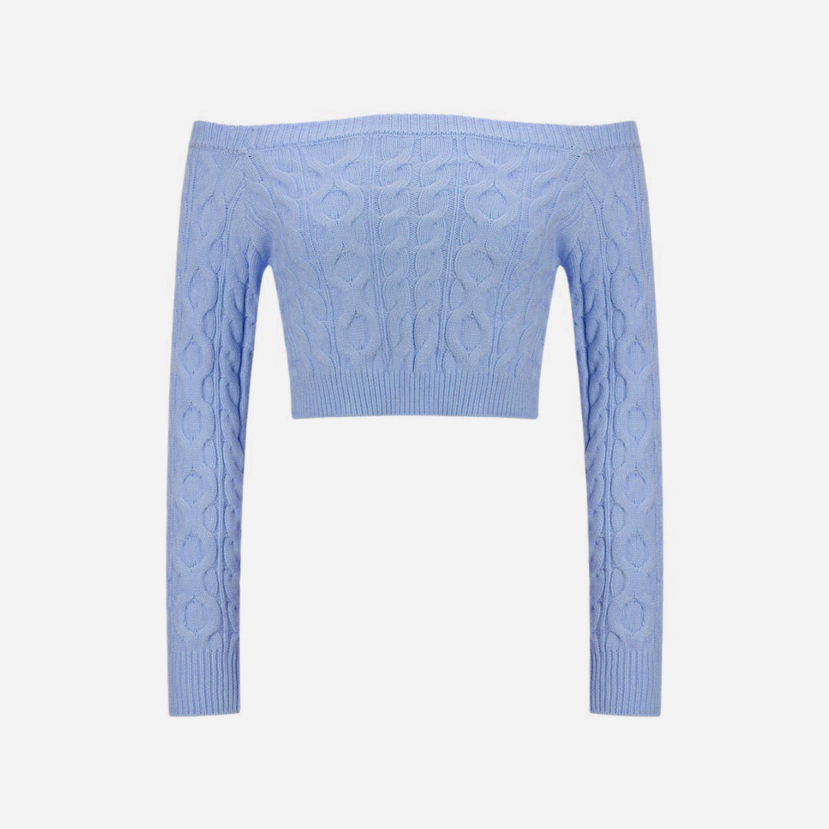 Damen Off-Shoulder Pullover Zopfmuster Norvielle